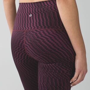 Lululemon Wunder Under Pant (Hi-Rise)Shifted Horizon Red Grape Black Size 6 GUC